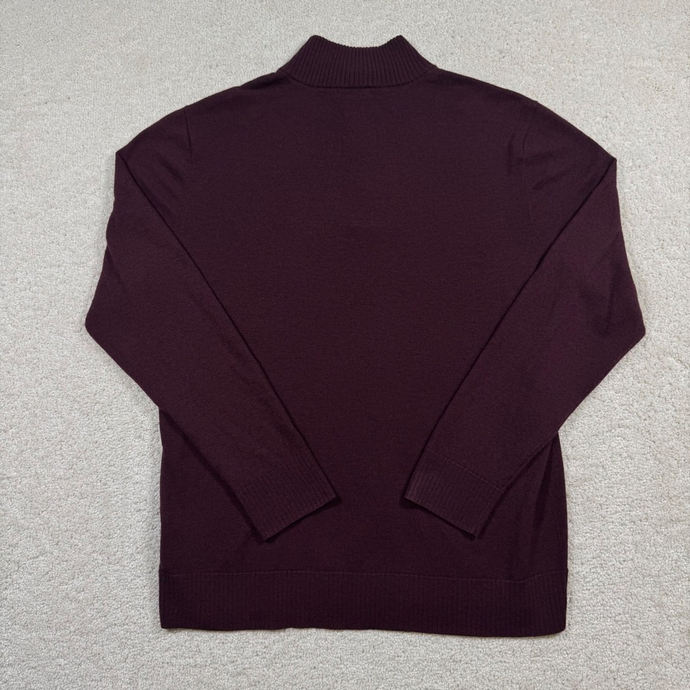 Smartwool Quarter Zip Merino Wool Blend Sweater Large Mens Burgundy - Picture 3 of 8